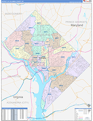 District-Of-Columbia Color Cast<br>Wall Map